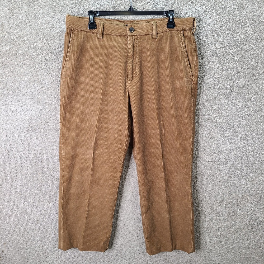 Croft & Barrow Pants Mens 34x30 (34x26) Brown Corduroy Straight Fit Cotton